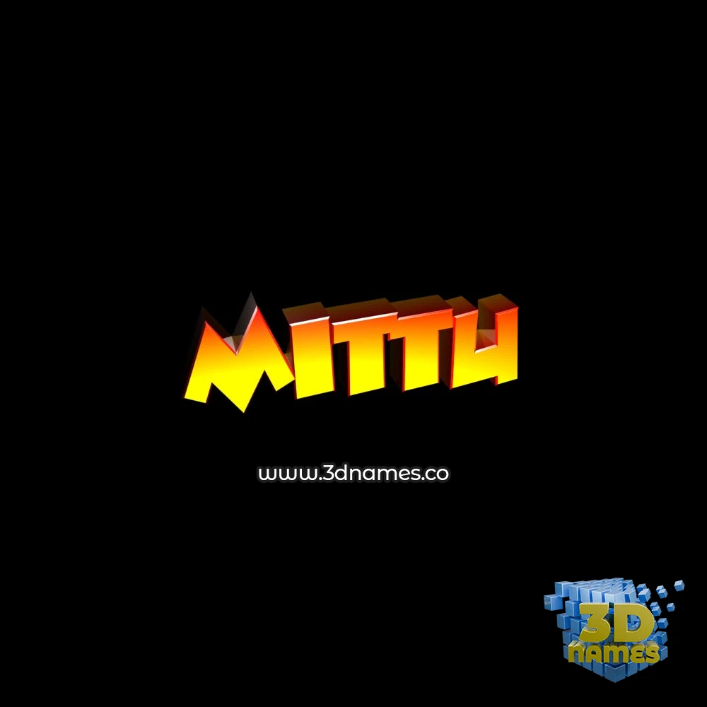 mittu in Black Background style - 3D name wallpaper