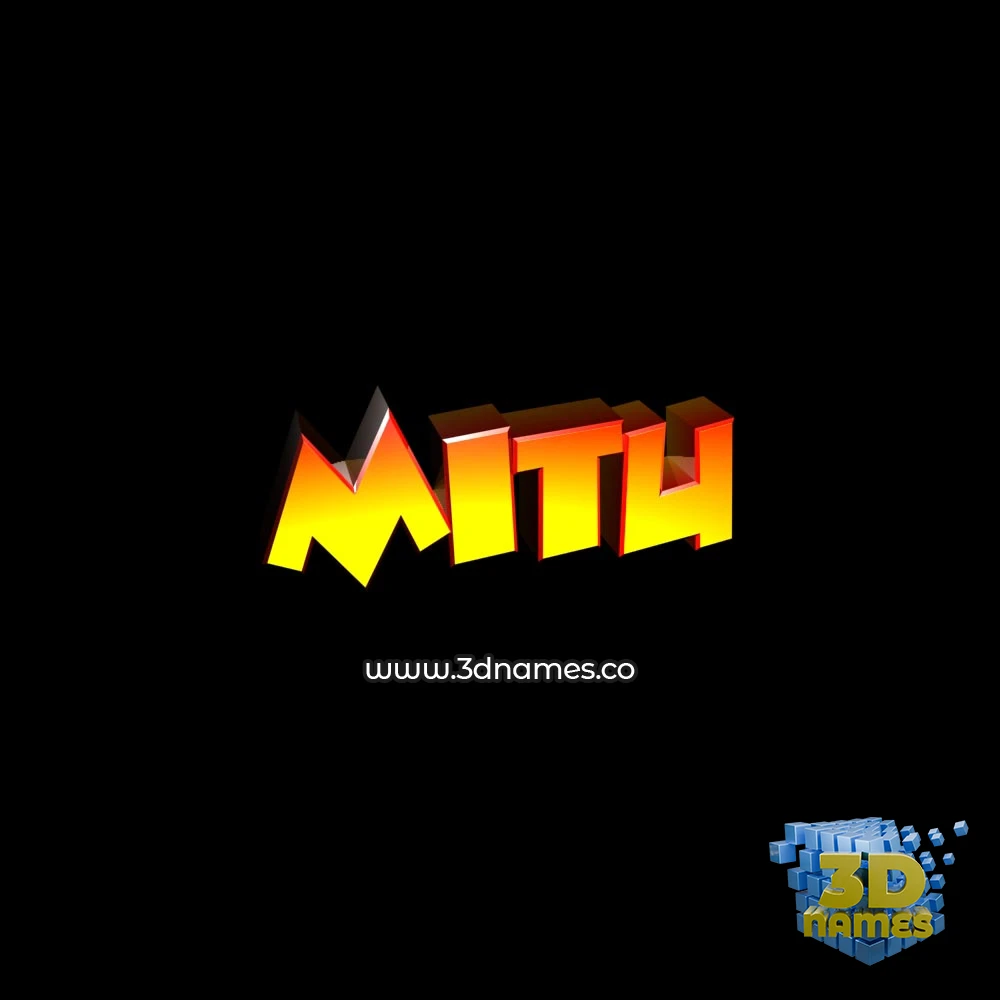 mitu in Black Background style - 3D name wallpaper