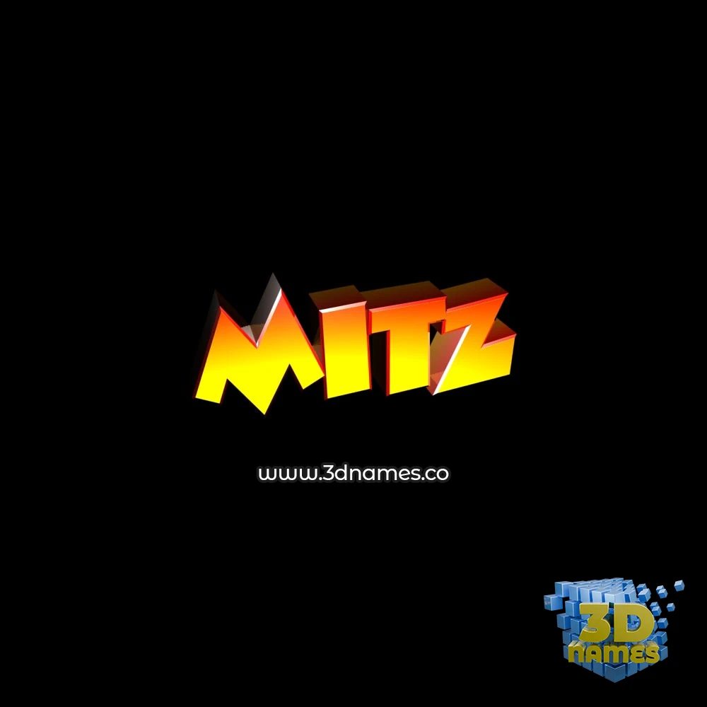 mitz in Black Background style - 3D name wallpaper