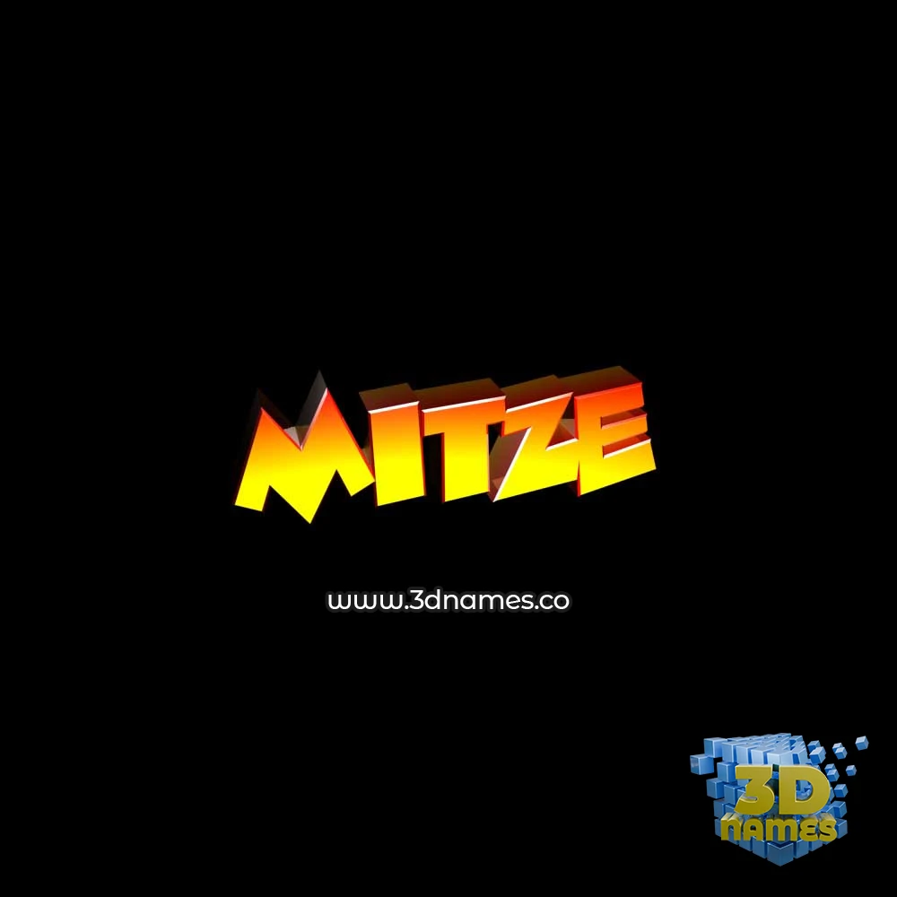 mitze in Black Background style - 3D name wallpaper