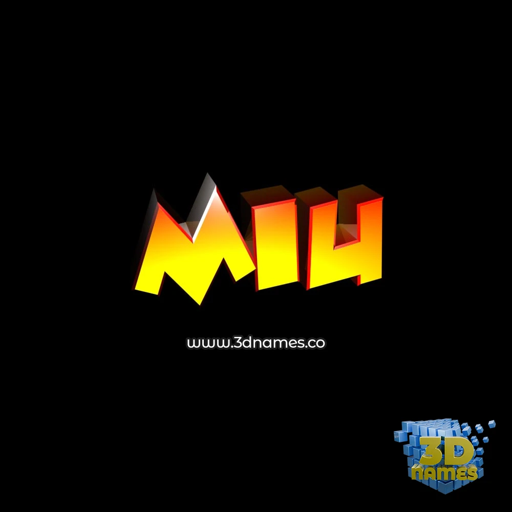 miu in Black Background style - 3D name wallpaper