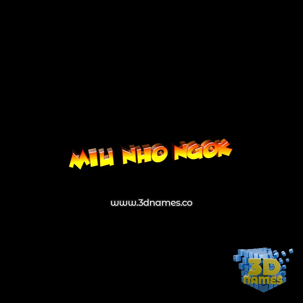 miu nho ngok in Black Background style - 3D name wallpaper