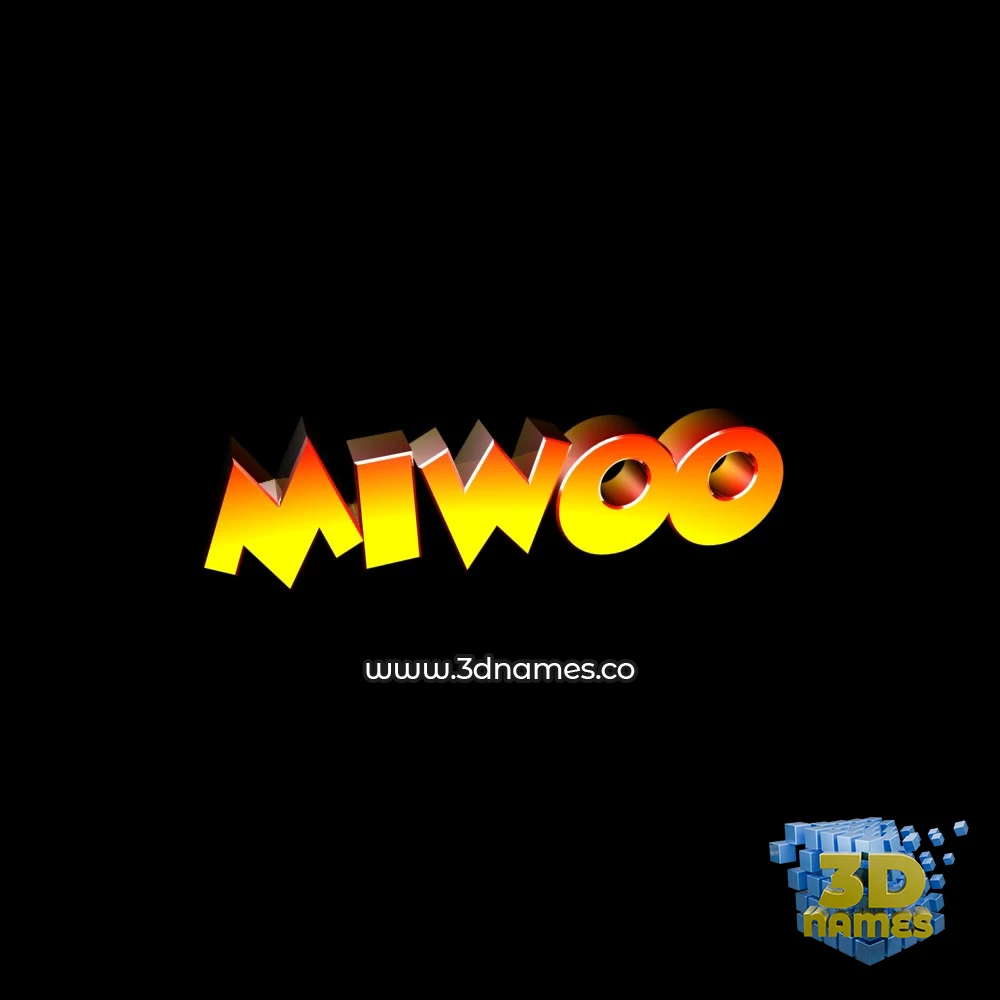 miwoo in Black Background style - 3D name wallpaper