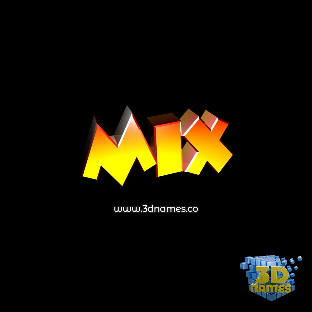 mix in Black Background style - 3D name wallpaper