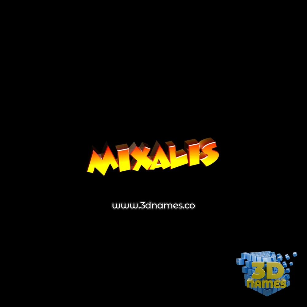 mixalis in Black Background style - 3D name wallpaper