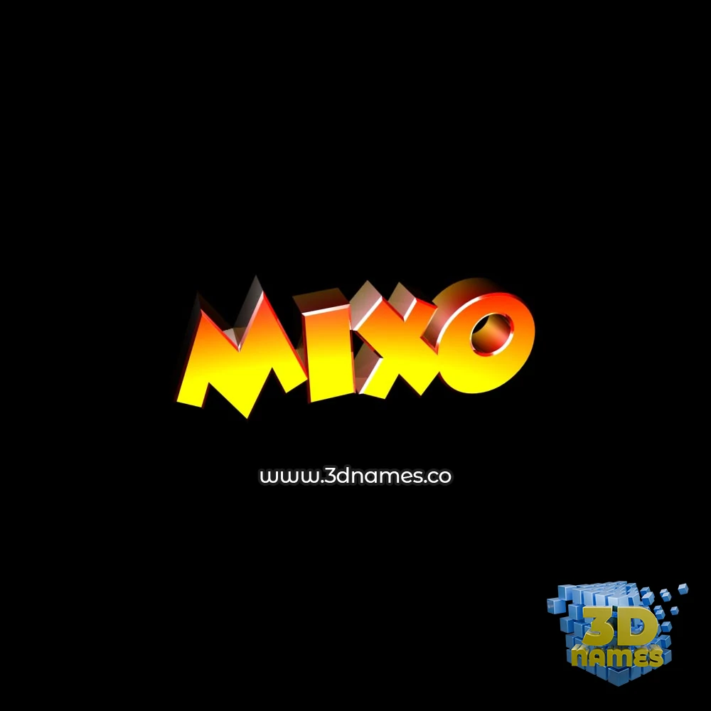 mixo in Black Background style - 3D name wallpaper