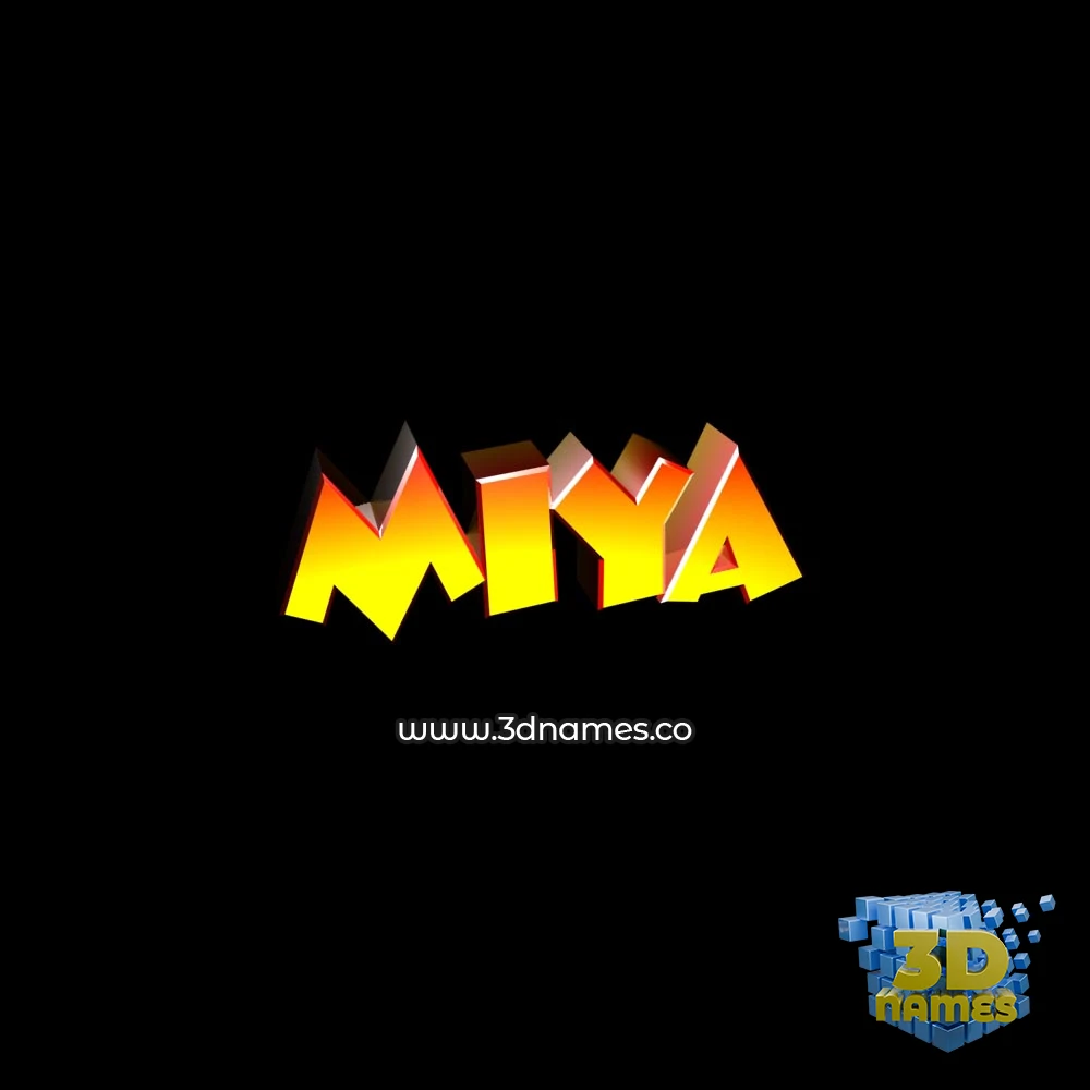 miya in Black Background style - 3D name wallpaper