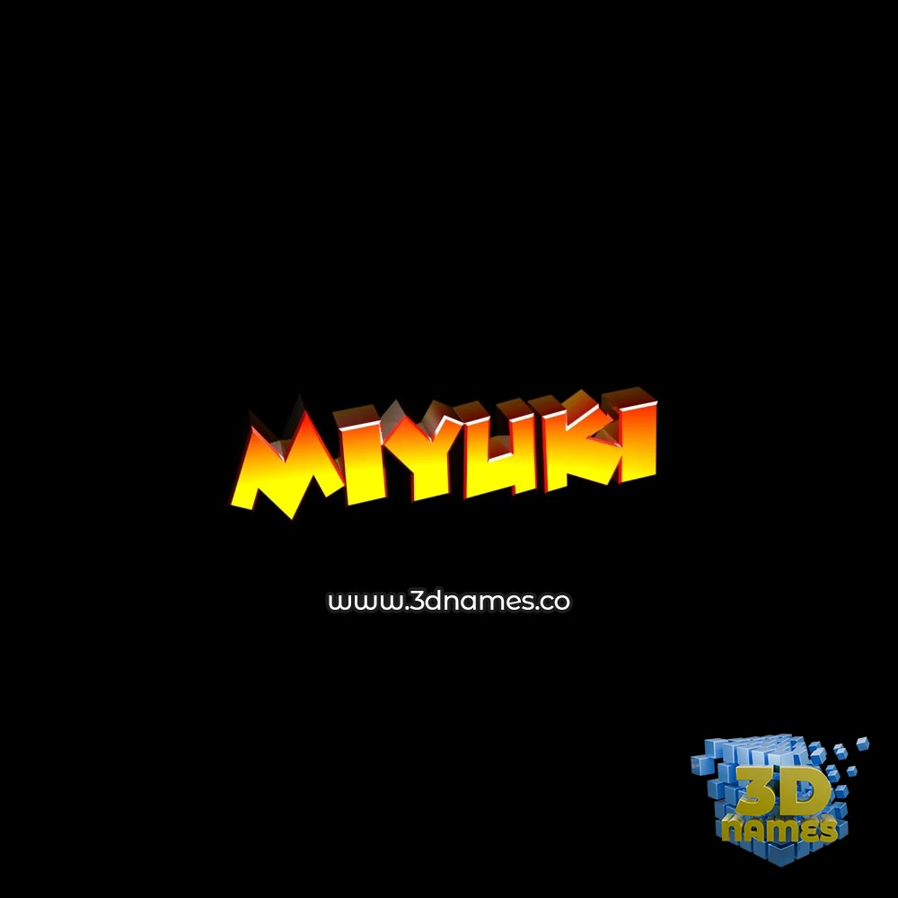 miyuki in Black Background style - 3D name wallpaper