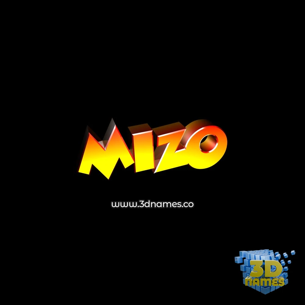 mizo in Black Background style - 3D name wallpaper