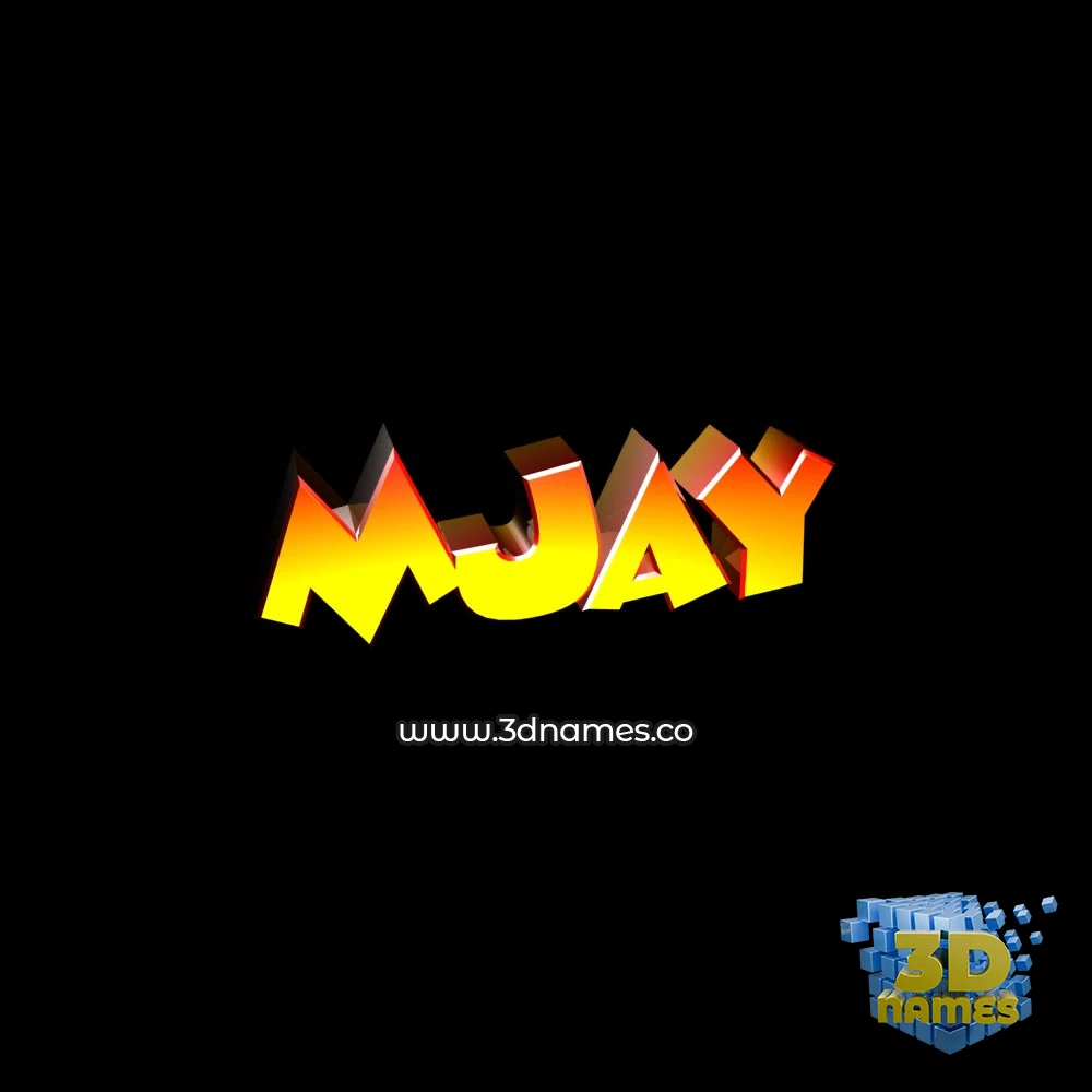 mjay in Black Background style - 3D name wallpaper