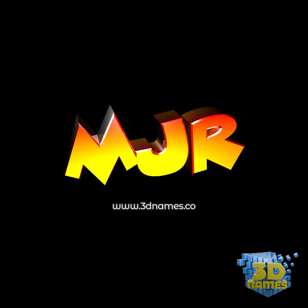 mjr in Black Background style - 3D name wallpaper