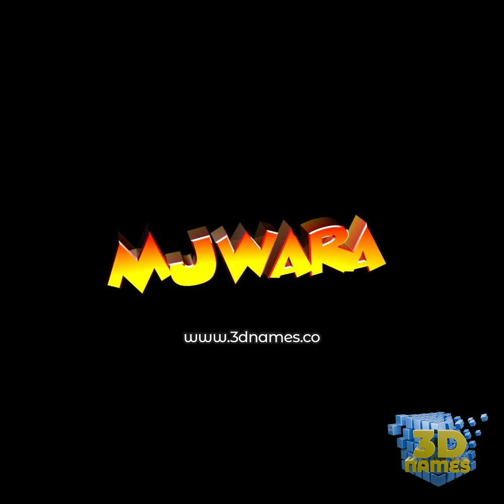mjwara in Black Background style - 3D name wallpaper