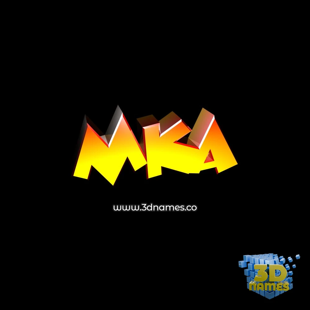 mka in Black Background style - 3D name wallpaper