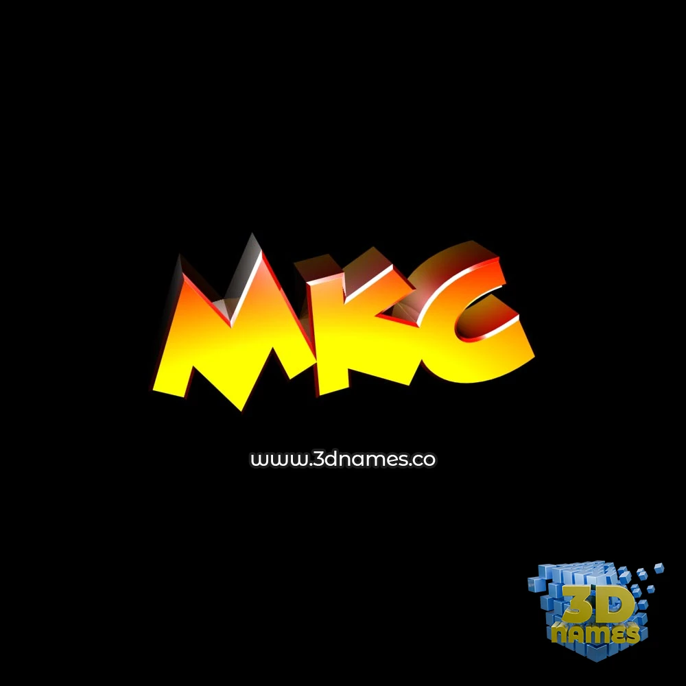 mkc in Black Background style - 3D name wallpaper