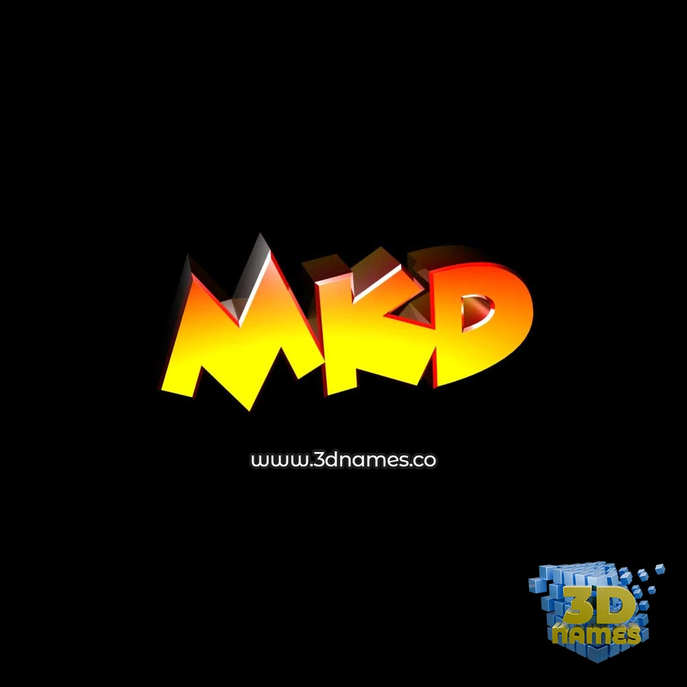 mkd in Black Background style - 3D name wallpaper