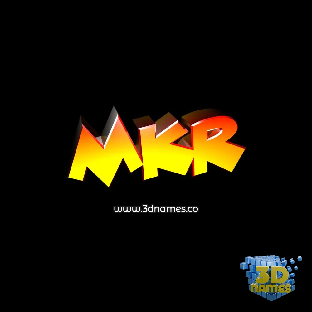 mkr in Black Background style - 3D name wallpaper