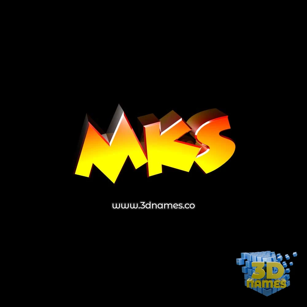 mks in Black Background style - 3D name wallpaper