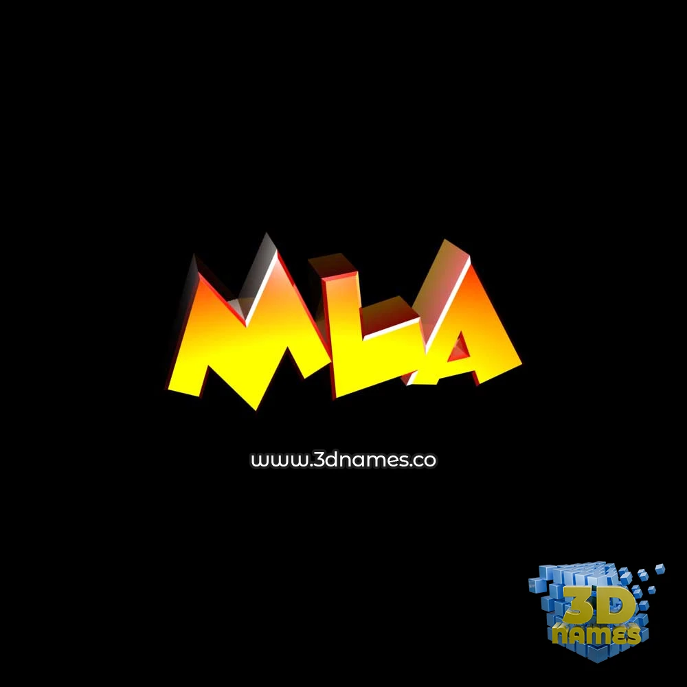 mla in Black Background style - 3D name wallpaper