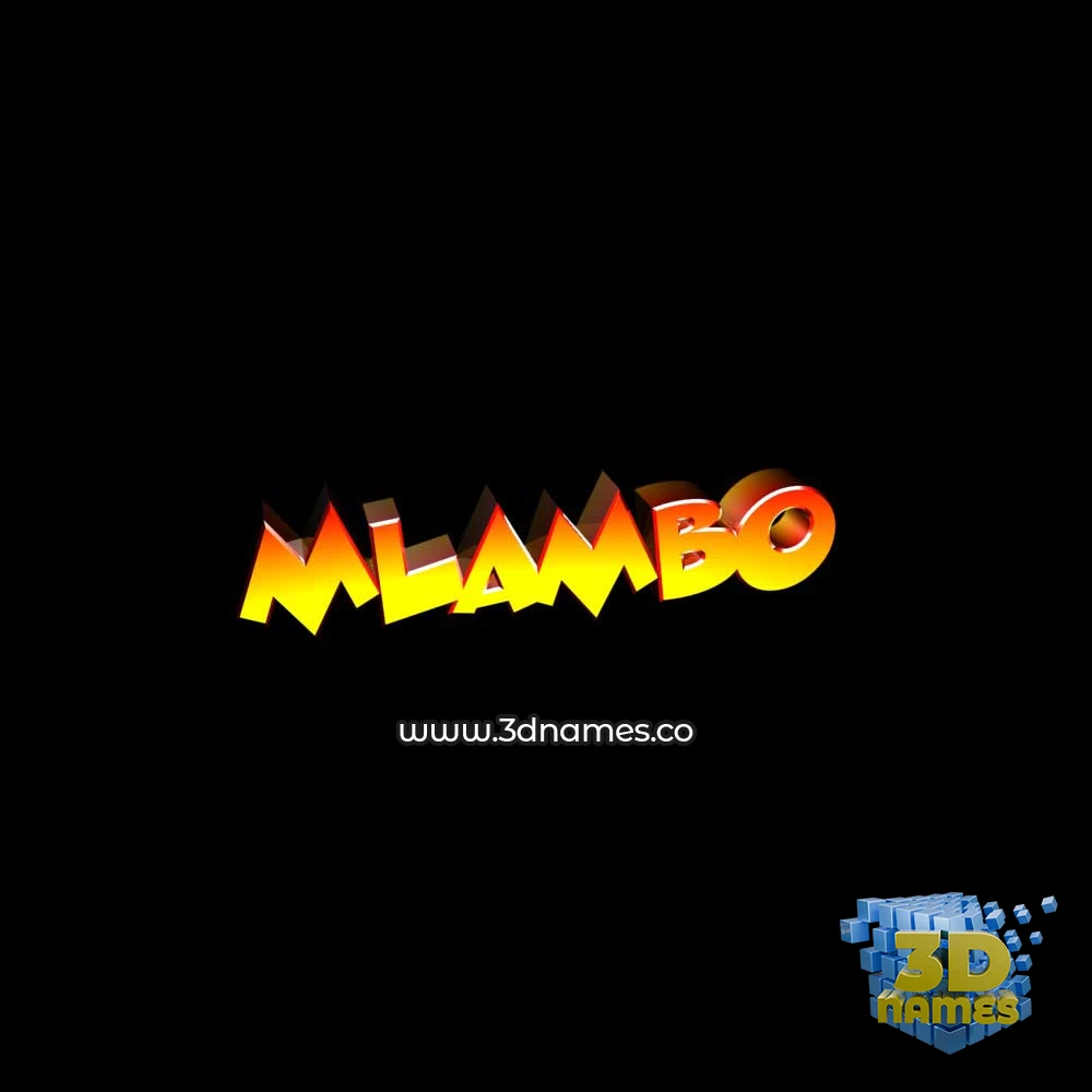 mlambo in Black Background style - 3D name wallpaper