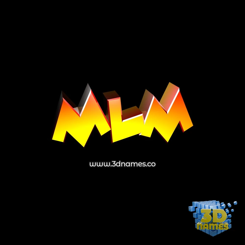 mlm in Black Background style - 3D name wallpaper