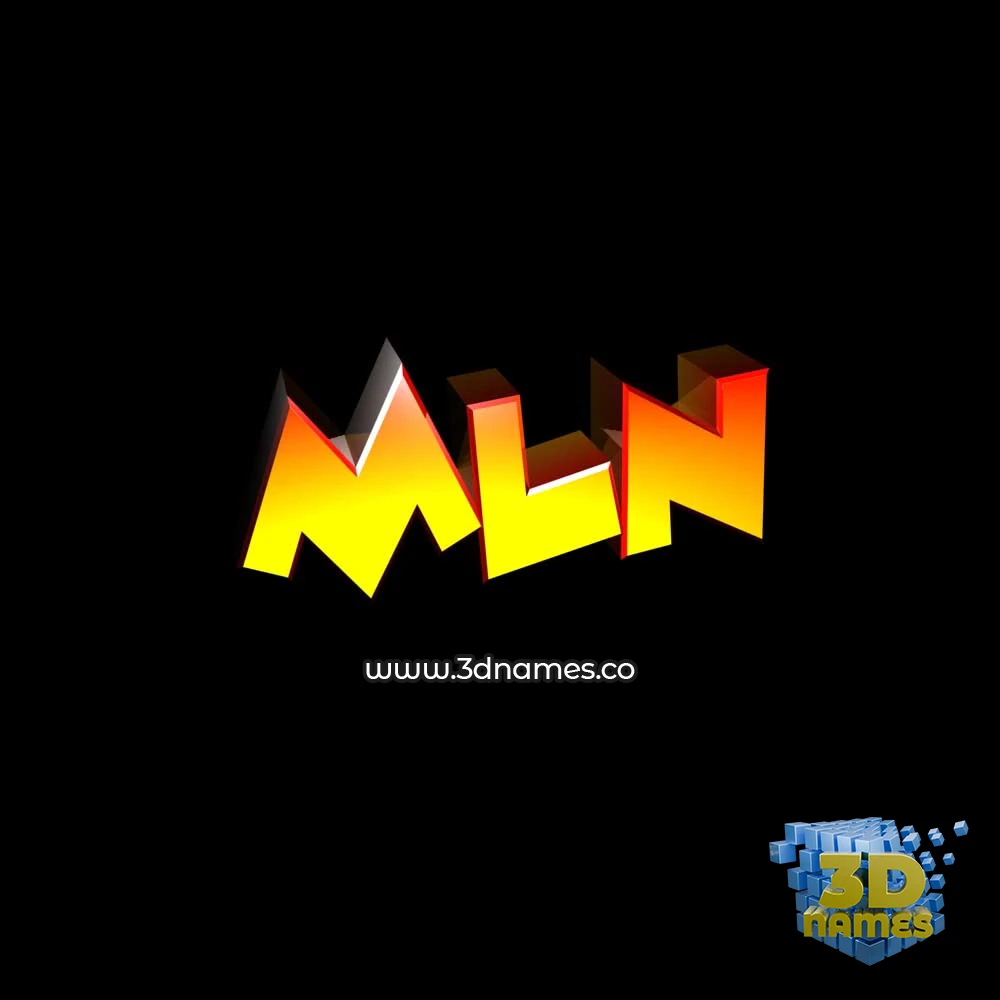 mln in Black Background style - 3D name wallpaper