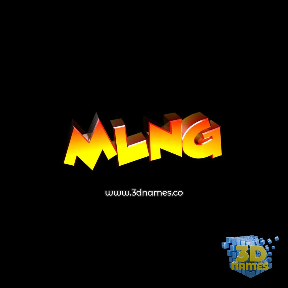 mlng in Black Background style - 3D name wallpaper