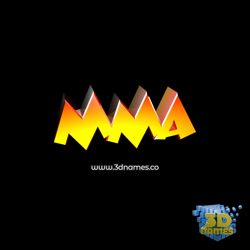 mma in Black Background style - 3D name wallpaper