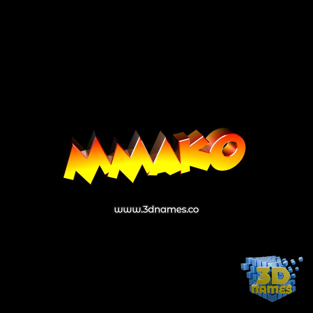 mmako in Black Background style - 3D name wallpaper