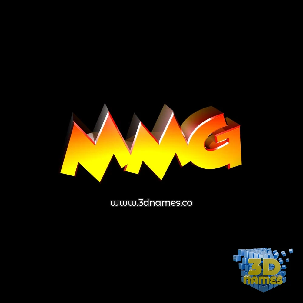 mmg in Black Background style - 3D name wallpaper