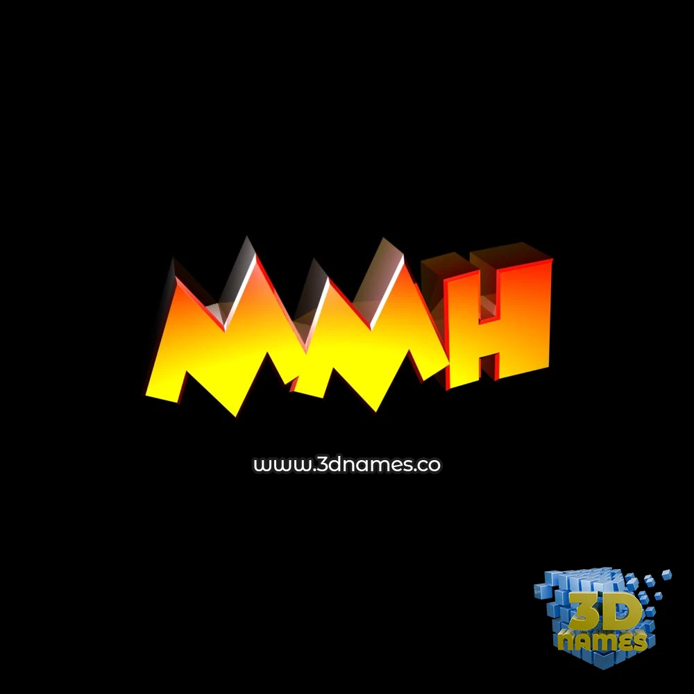 mmh in Black Background style - 3D name wallpaper