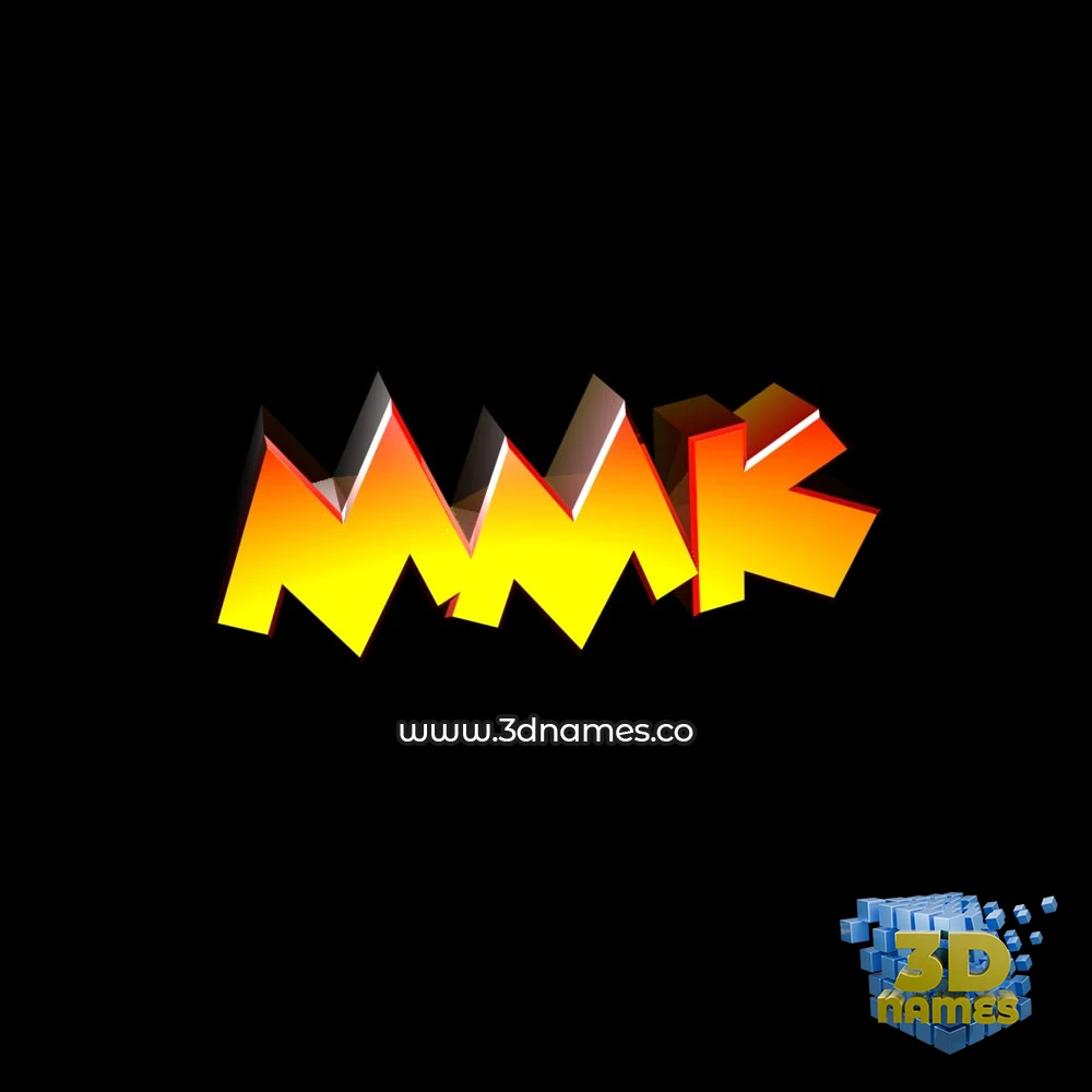 mmk in Black Background style - 3D name wallpaper