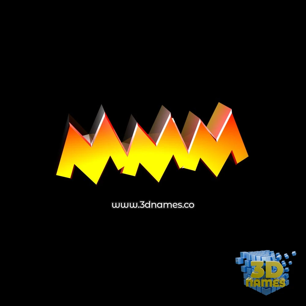 mmm in Black Background style - 3D name wallpaper