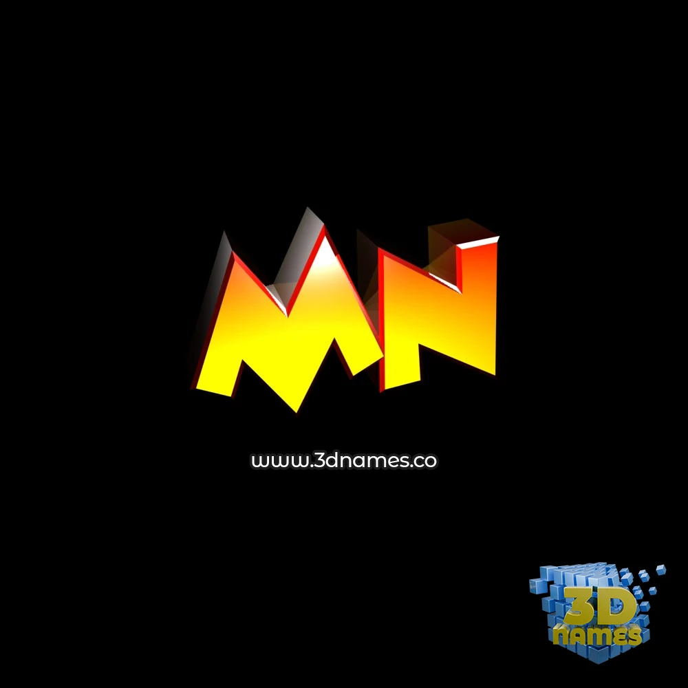 mn in Black Background style - 3D name wallpaper