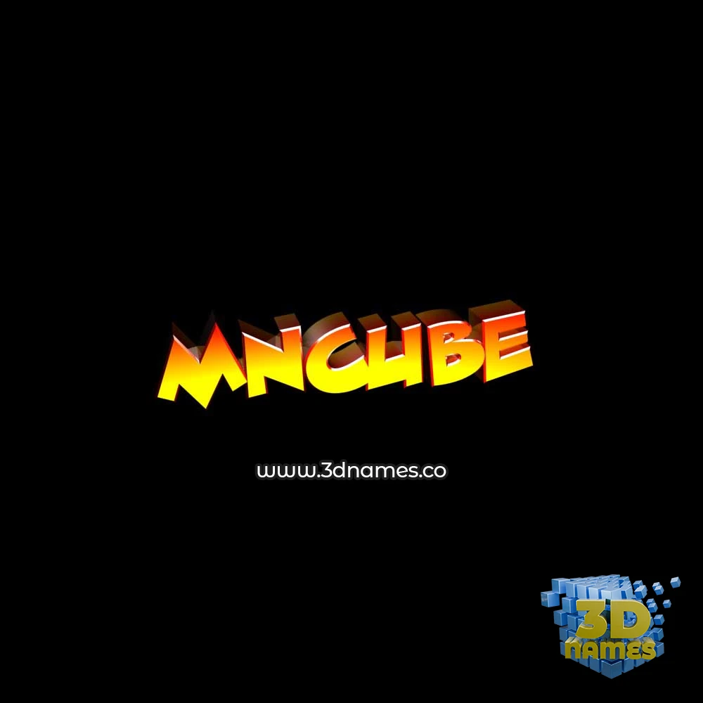 mncube in Black Background style - 3D name wallpaper