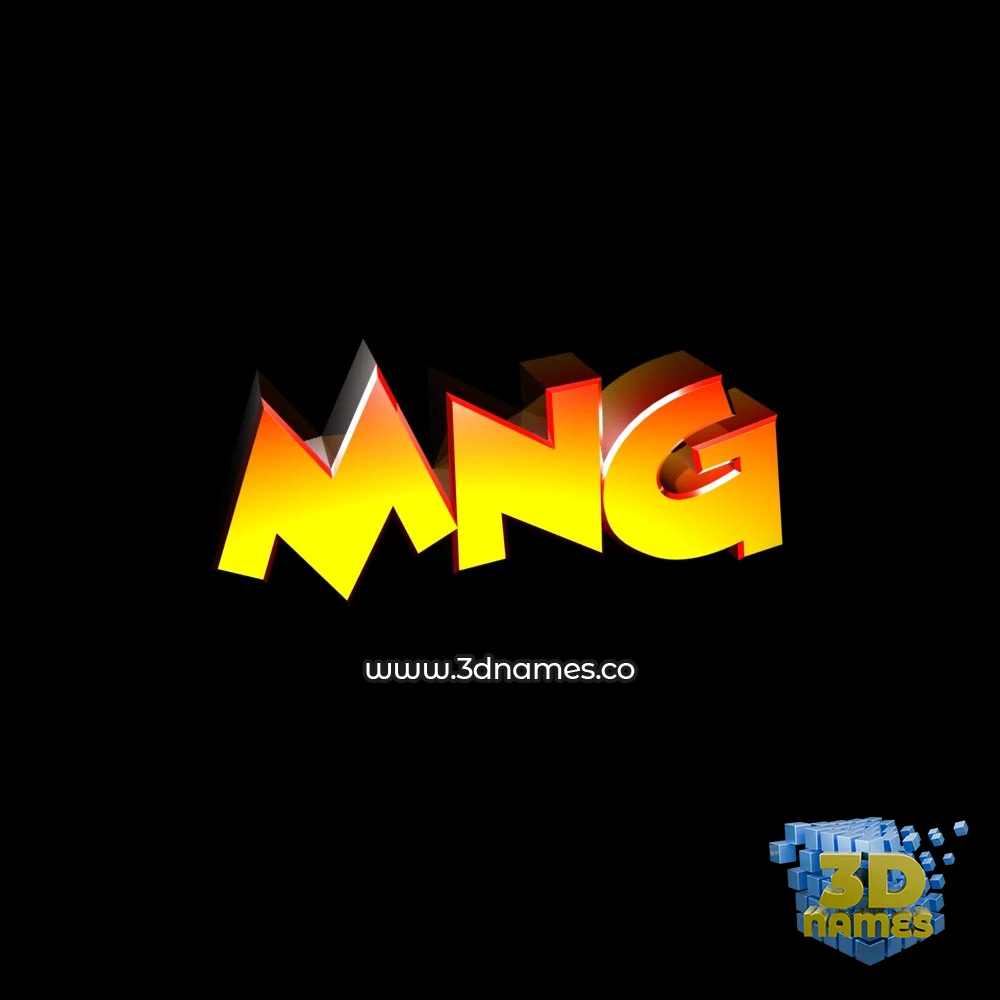 mng in Black Background style - 3D name wallpaper