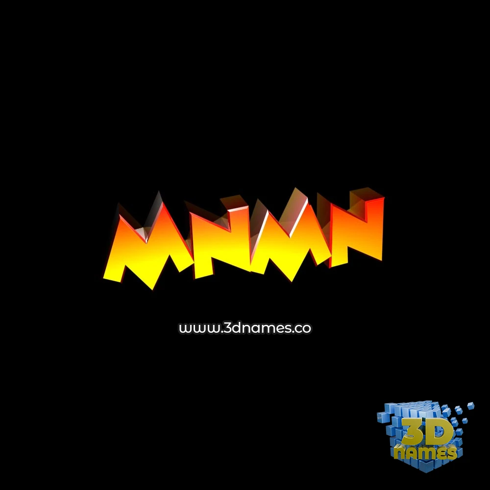 mnmn in Black Background style - 3D name wallpaper