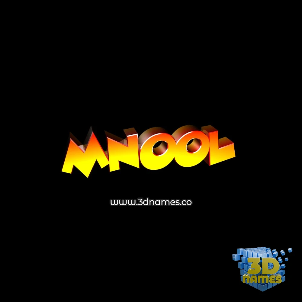 mnool in Black Background style - 3D name wallpaper