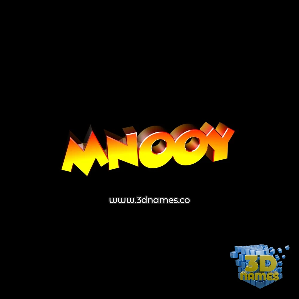 mnooy in Black Background style - 3D name wallpaper