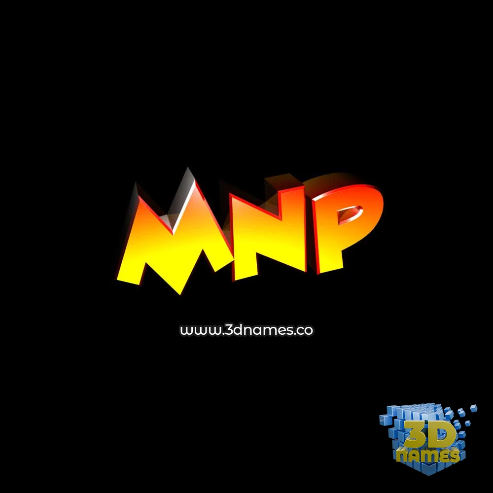 mnp in Black Background style - 3D name wallpaper