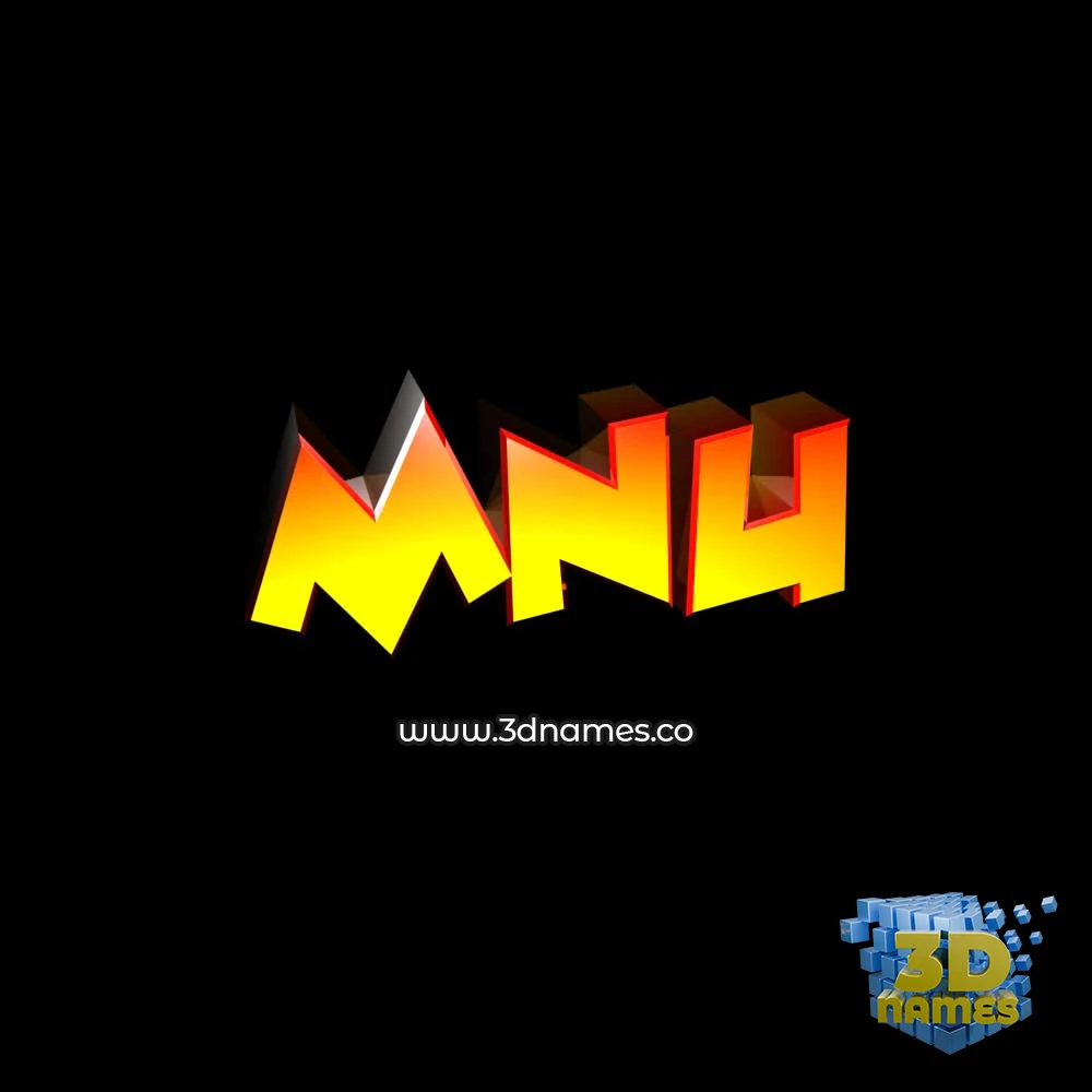 mnu in Black Background style - 3D name wallpaper