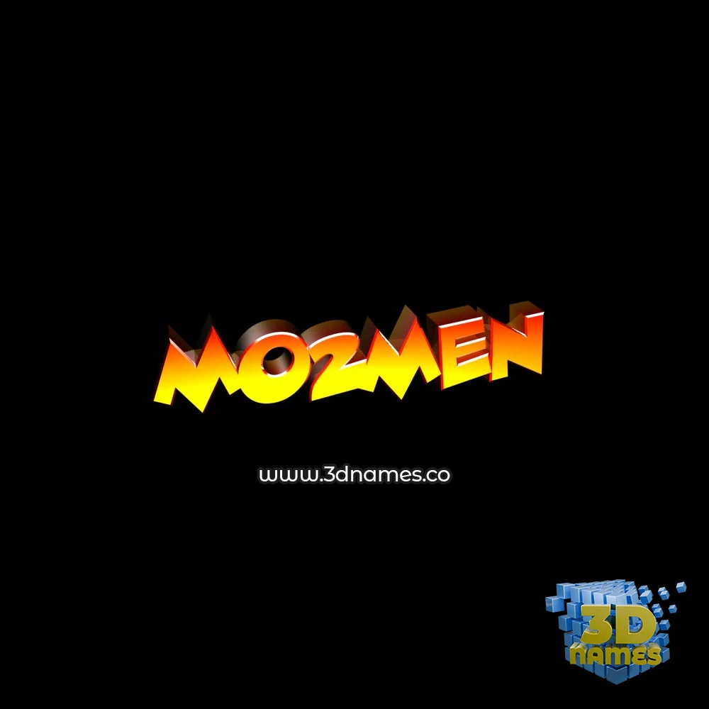 mo2men in Black Background style - 3D name wallpaper