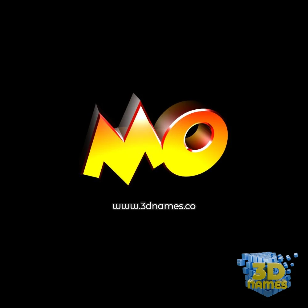 mo in Black Background style - 3D name wallpaper