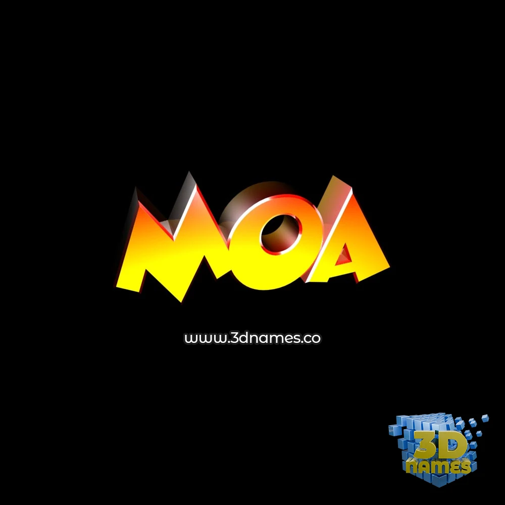 moa in Black Background style - 3D name wallpaper