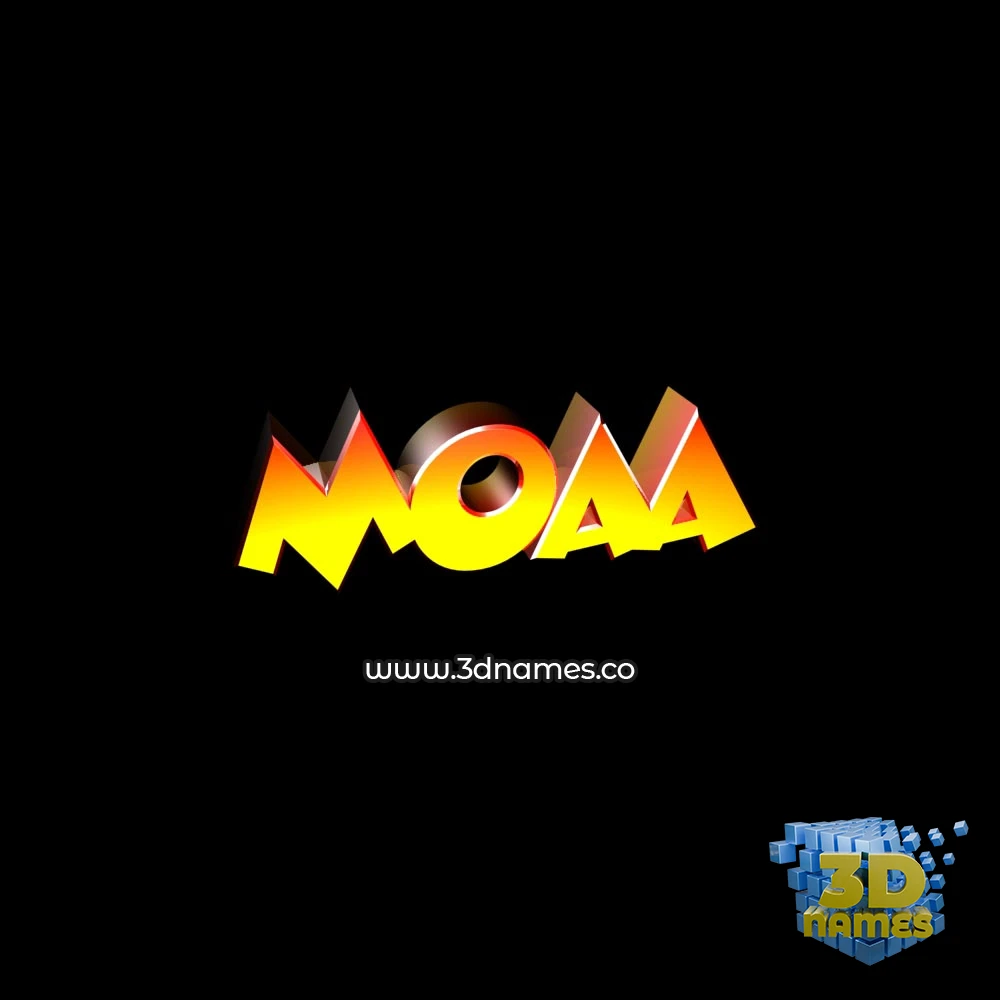 moaa in Black Background style - 3D name wallpaper