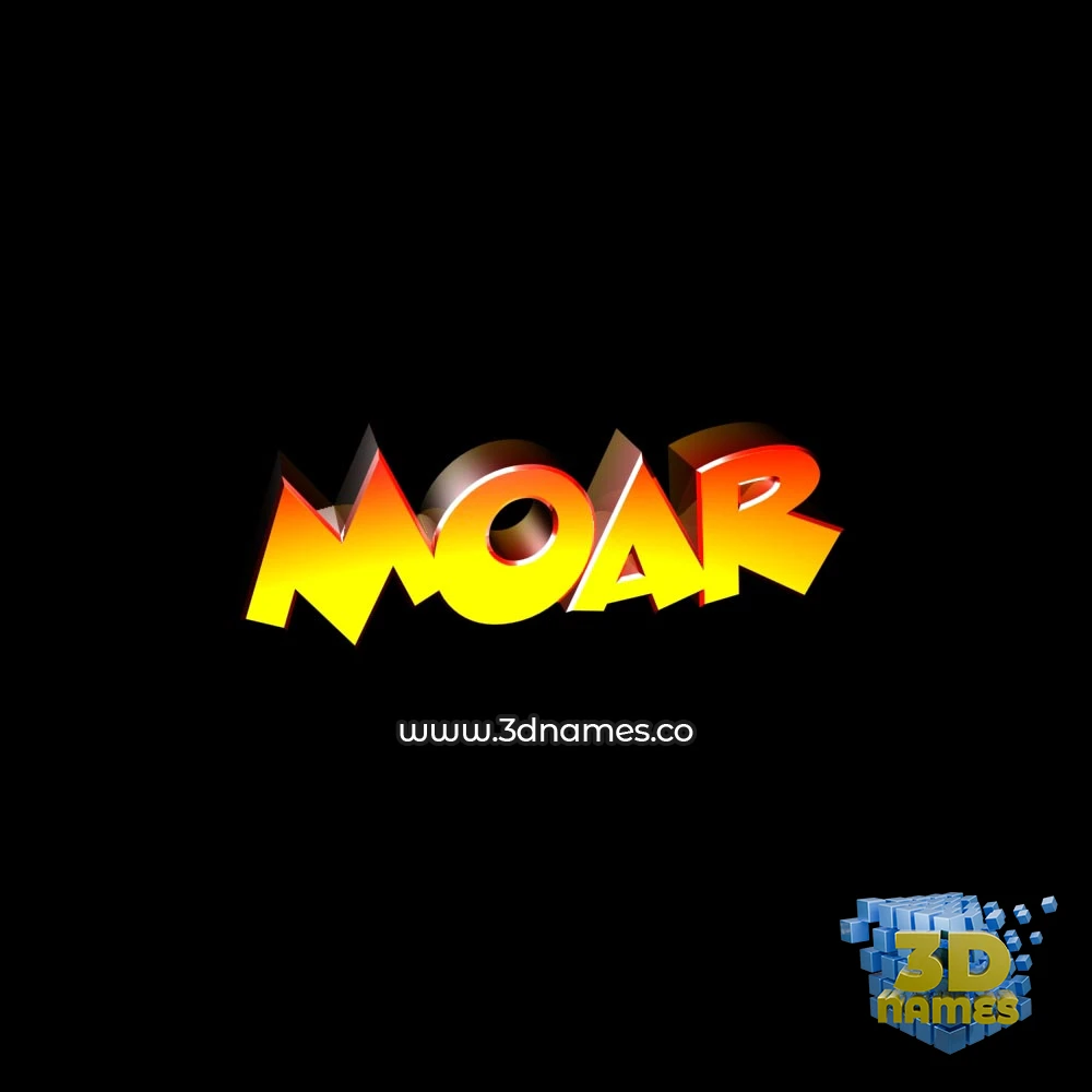 moar in Black Background style - 3D name wallpaper