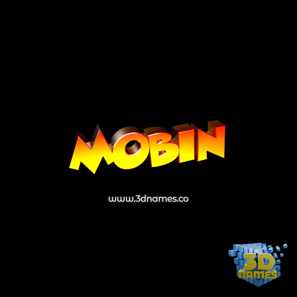 mobin in Black Background style - 3D name wallpaper