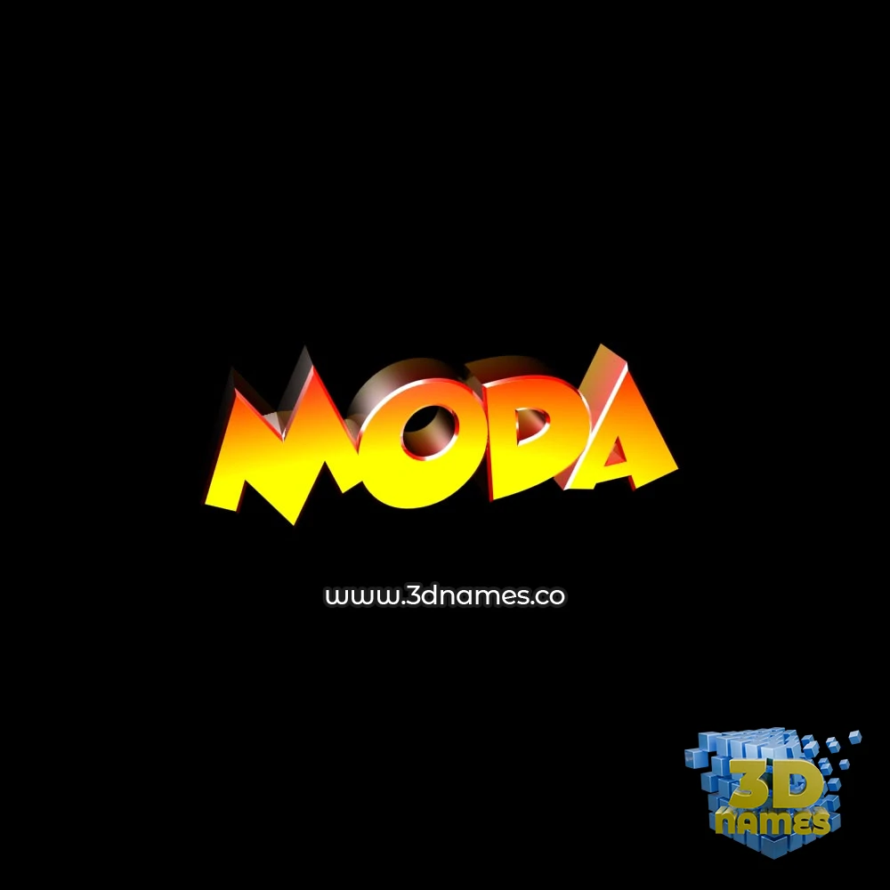 moda in Black Background style - 3D name wallpaper