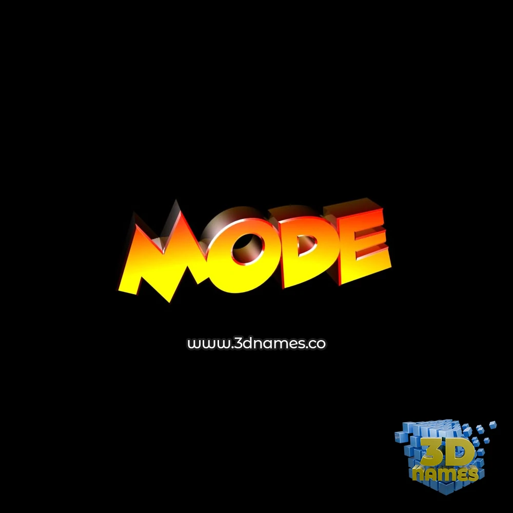 mode in Black Background style - 3D name wallpaper