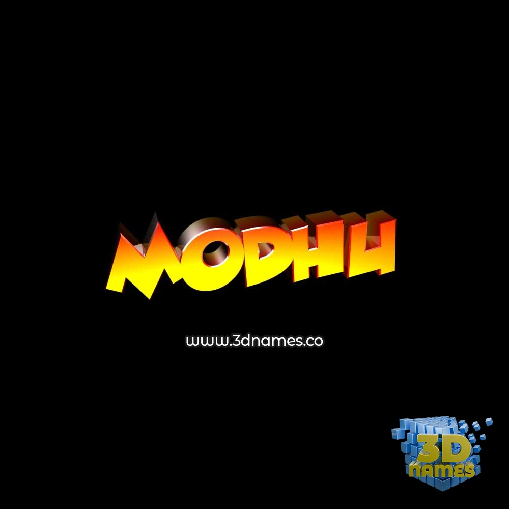 modhu in Black Background style - 3D name wallpaper