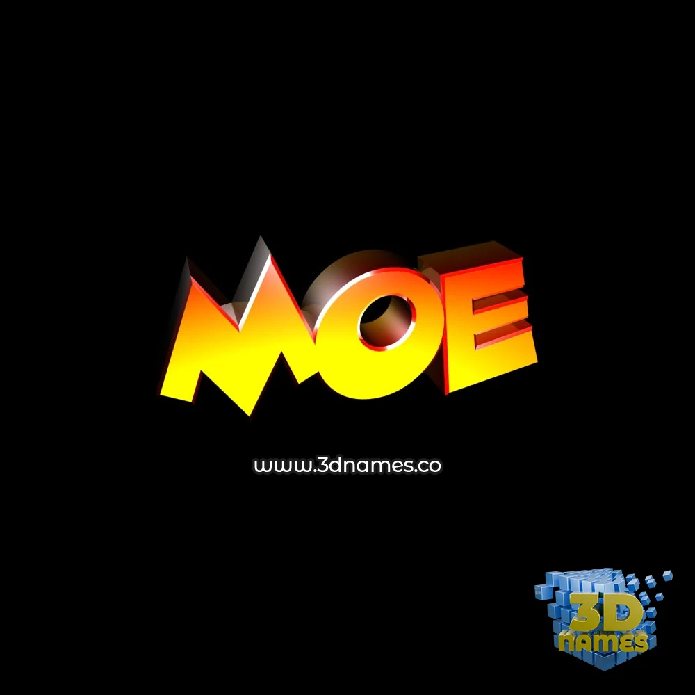 moe in Black Background style - 3D name wallpaper